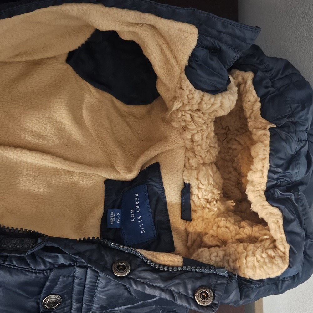 Perry Ellis baby Navy Blue Quilted Hooded snowsuit‎ size 6/9 Months Jumpsuit - Picture 9 of 13